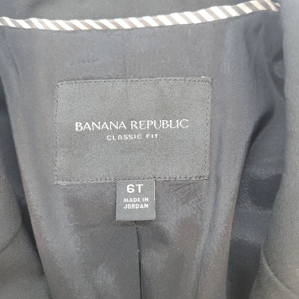 Banana Republic Blazer Womens 6T Black Classic Fit Wool Blend Career - Picture 3 of 8